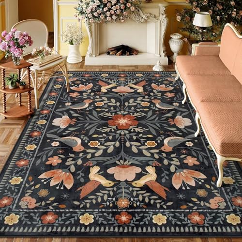 RUGMRZ Flach Und Outdoor Teppich 40x60cm,Schwarz Fußmatte Haustür,Pflanzenmuster für Wohnzimmer,Terrasse,Innen RUGMRZ Flach Und Outdoor Teppich 40x60cm,Schwarz Fußmatte Haustür,Pflanzenmuster für Wohnzimmer,Terrasse,Innen von RUGMRZ