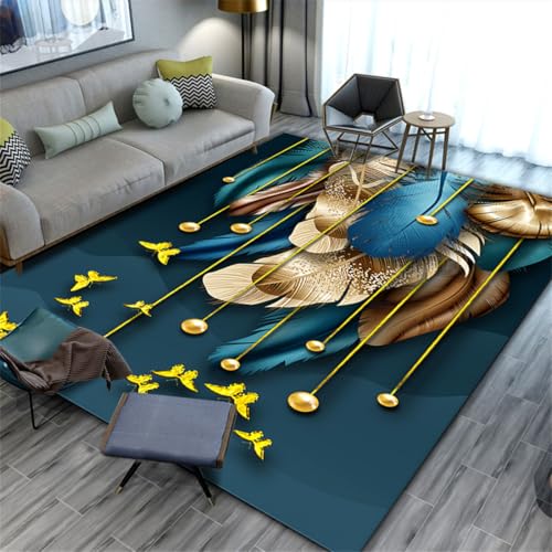 RUGMRZ Flur Läufer 130X190Cm Rechteckiger Teppich Für Das Wohnzimmer 39 Blau Sauger Baby Junge Licht Luxus Sofa Schlafzimmer Abstrakt Waschbar von RUGMRZ