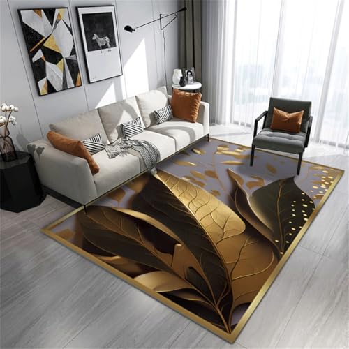 RUGMRZ Flur Teppich Läufer 80X160Cm Flach 15 Gold Jugendzimmer Jungen Couchtisch Deko Licht Luxus Wohnzimmer Sofa Schlafzimmer Abstrakt Waschbar von RUGMRZ