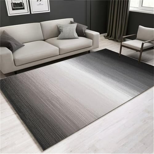 RUGMRZ Flur Teppich Läufer Graue Fläche Dekoration Design Wohnzimmer Schlafzimmer rutschfest 130x190cm von RUGMRZ