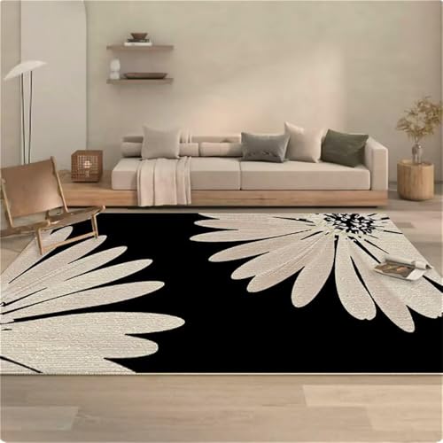 RUGMRZ Flur Teppich Läufer Schwarzer grau floral Design kann angepasst Werden Living Room Carpet 50x70cm von RUGMRZ