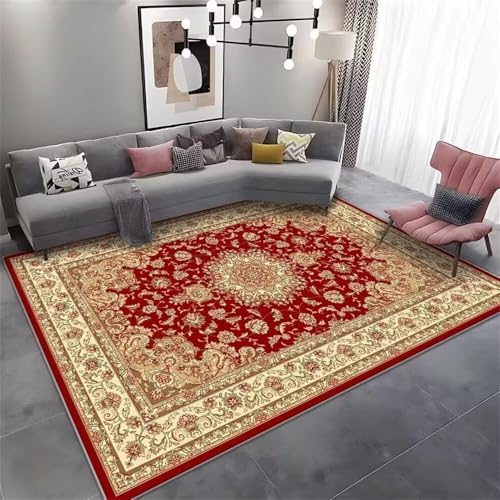 RUGMRZ Für Balkon 300x400CM langlebig und Teppiche Teppich waschbar rot Gelber Wohnzimmer-Blumenteppich. jugendzimmer mädchen verschleißfeste Schalldämmung RUGMRZ Für Balkon 300x400CM langlebig und Teppiche Teppich waschbar rot Gelber Wohnzimmer-Blumenteppich. jugendzimmer mädchen verschleißfeste Schalldämmung von RUGMRZ