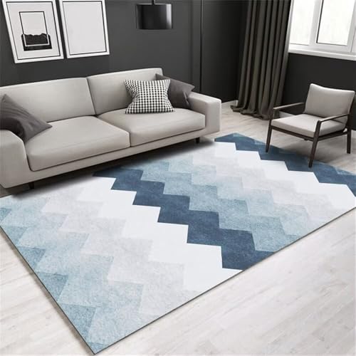 RUGMRZ Fußmatte Eingangsbereich Innen Nursery Rugs Girls 200x290CM Outdoor Teppich wetterfest klein blau Grauer waschbarer geometrischer zimmerdeko XXL von RUGMRZ