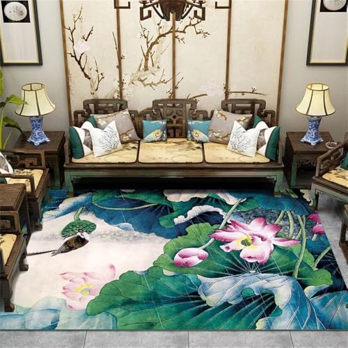 RUGMRZ Fußmatte Eingangsbereich Innen deko mädchen Zimmer 160x200CM Area Rug blau Grüner rosa Blumenteppich waschbare teppiche Teppich Jugendzimmer Jungen RUGMRZ Fußmatte Eingangsbereich Innen deko mädchen Zimmer 160x200CM Area Rug blau Grüner rosa Blumenteppich waschbare teppiche Teppich Jugendzimmer Jungen von RUGMRZ