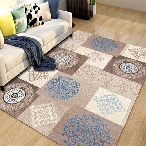 RUGMRZ Fußmatte Waschbar mädchenzimmer Dekoration 200x290CM bodenteppich Braun Blauer Vintage-Blumenteppich Teppich esstisch XXL RUGMRZ Fußmatte Waschbar mädchenzimmer Dekoration 200x290CM bodenteppich Braun Blauer Vintage-Blumenteppich Teppich esstisch XXL von RUGMRZ