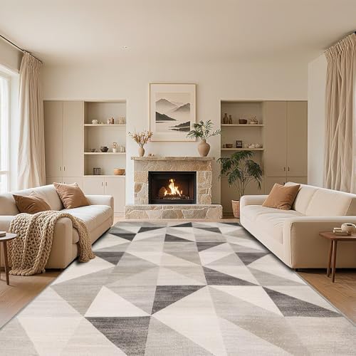 RUGMRZ Geometrischer Teppich Wohnzimmer 50x70cm,Modern Beige Kurzflor Waschbar In Waschmaschine für Schlafzimmer,Wohnungs,Balkon RUGMRZ Geometrischer Teppich Wohnzimmer 50x70cm,Modern Beige Kurzflor Waschbar In Waschmaschine für Schlafzimmer,Wohnungs,Balkon von RUGMRZ