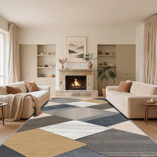 RUGMRZ Geometrischer Teppich Wohnzimmer 50x70cm,Modern Braun Kurzflor Waschbar In Waschmaschine für Schlafzimmer,Esszimmer,Terrasse RUGMRZ Geometrischer Teppich Wohnzimmer 50x70cm,Modern Braun Kurzflor Waschbar In Waschmaschine für Schlafzimmer,Esszimmer,Terrasse von RUGMRZ