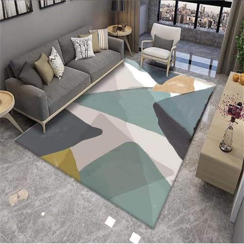 RUGMRZ Gewebter Teppich Kinderteppich Moderne Farbe geometrisches Design rechteckig waschbar Junge 80X120CM von RUGMRZ