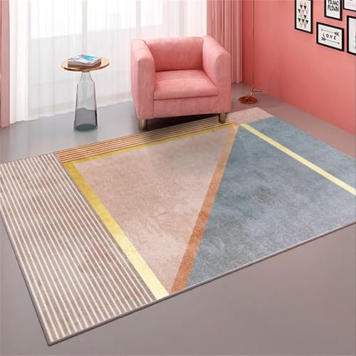 RUGMRZ Grosser Teppich 80x120CM Oudoor Eingang Altes Rosa Blauer, gelber moderner Teppich. reinigen bodenmatte von RUGMRZ