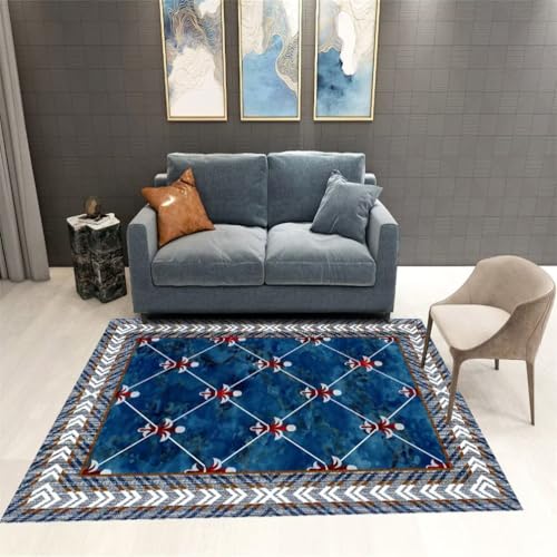 RUGMRZ Günstig TeppichTeppich Klein Kinder Zimmer Teppich 200x300CM BlauGrauer roter Blumenteppich. Babyzimmer von RUGMRZ