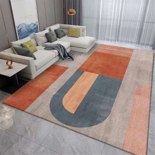 RUGMRZ Hallway RugChildrens Rugs for Bedroom Girls Teppich Waschbar 80x120CM Designer orangeBlauer moderner geometrischer Teppich. Carpet von RUGMRZ