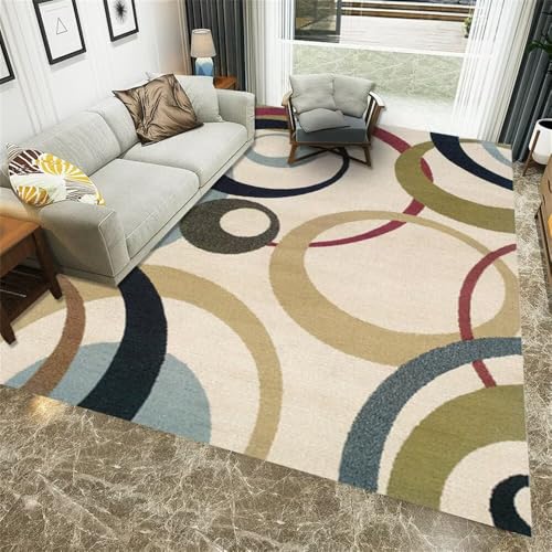 RUGMRZ Heimmatte 90x150CM Beige flurteppich rutschfest Waschbare Teppiche In Waschmaschine Blaugrüner moderner Teppich Small Rugs for Living Room verschleißfeste Schalldämmung dekorati von RUGMRZ