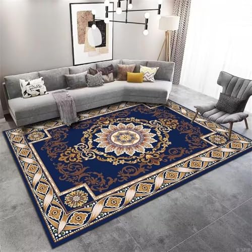 RUGMRZ Hübscher Teppich 200x300CM mädchen kinderzimmer modernes Wohnzimmer-Accessoires Blau Retro-Blumenteppich Lang vorzimmer von RUGMRZ