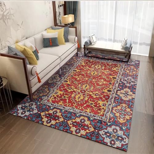 RUGMRZ Kinder TeppicheBaby Teppich Junge Wohnzimmer 180x230CM Für Esszimmer rotBlauer Retro-Blumen-Teppich. Esstisch RUGMRZ Kinder TeppicheBaby Teppich Junge Wohnzimmer 180x230CM Für Esszimmer rotBlauer Retro-Blumen-Teppich. Esstisch von RUGMRZ
