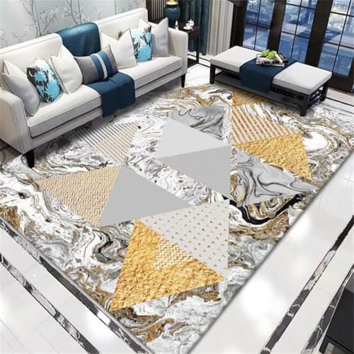 RUGMRZ Kinder TeppicheKinder Teppiche wunderschön und komfortabel, Anti-Fouling 100x160CM Wohnzimmer Teppichboden GrauTeppich mit gelbem Marmor-Effekt. Teppich Waschbar RUGMRZ Kinder TeppicheKinder Teppiche wunderschön und komfortabel, Anti-Fouling 100x160CM Wohnzimmer Teppichboden GrauTeppich mit gelbem Marmor-Effekt. Teppich Waschbar von RUGMRZ