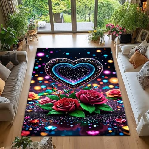 RUGMRZ Kinderspielteppich rutschfeste Verschmutzungsbeständige Wasserwaschige Herzförmige Blume Moderne Lila Deko Mädchenzimmer Rot Teppich Für Balkon Kinderzimmer Teppiche 50X80CM RUGMRZ Kinderspielteppich rutschfeste Verschmutzungsbeständige Wasserwaschige Herzförmige Blume Moderne Lila Deko Mädchenzimmer Rot Teppich Für Balkon Kinderzimmer Teppiche 50X80CM von RUGMRZ