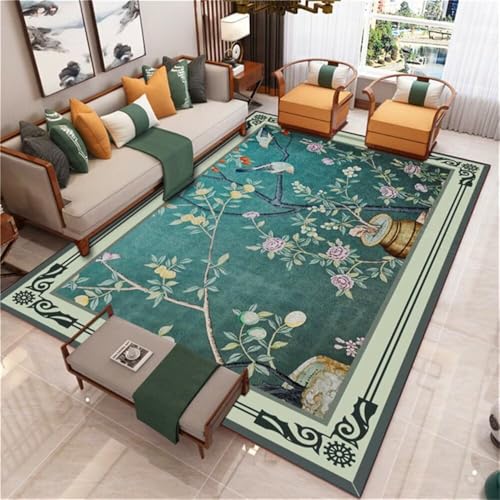 RUGMRZ Kinderteppich Jungen Grünes Blattmuster Schlafzimmer Teppich langlebig Flur Läufer 90x150cm von RUGMRZ