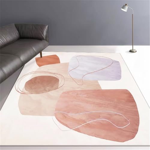 RUGMRZ Kinderteppich Spielmatte Abstrakte Kunst rutschfest Waschbar Moderne Teppiche Rot Teppich Läufer Küchenteppich 200X300CM von RUGMRZ