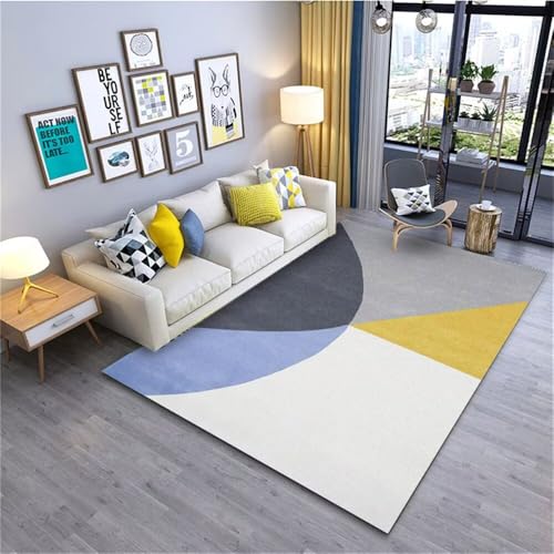 RUGMRZ Kinderteppich Waschbar Mädchen Teppich Grau-gelbes geometrisches Design Decoration Bedroom Outdoor Teppiche Balkon 160X230CM RUGMRZ Kinderteppich Waschbar Mädchen Teppich Grau-gelbes geometrisches Design Decoration Bedroom Outdoor Teppiche Balkon 160X230CM von RUGMRZ