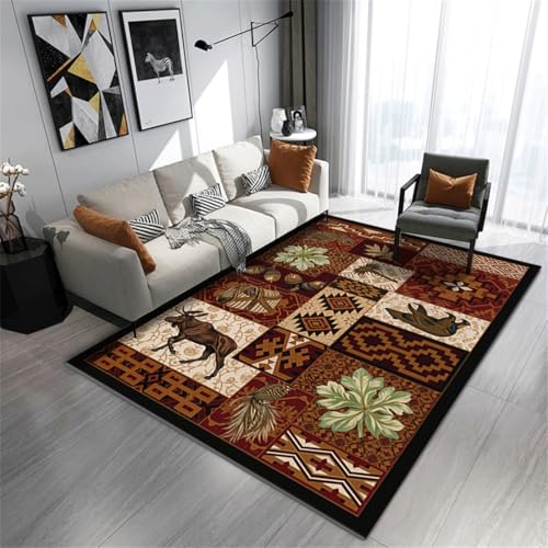 RUGMRZ Kinderzimmer Deko Teppich 80X120Cm Schöne Grau 9 Badteppich Balkon Retro Wohnzimmer Sofa Schlafzimmer Schmutzabweisende Tier Baum Rot von RUGMRZ
