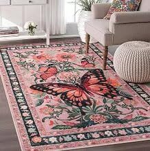 RUGMRZ Kinderzimmer Teppich Jungen 140X200Cm Sitzecke 7 Pink Deko Für Wohnzimmer Schallschutz Retro Schmetterling Heimdekoration Schlafzimmer RUGMRZ Kinderzimmer Teppich Jungen 140X200Cm Sitzecke 7 Pink Deko Für Wohnzimmer Schallschutz Retro Schmetterling Heimdekoration Schlafzimmer von RUGMRZ
