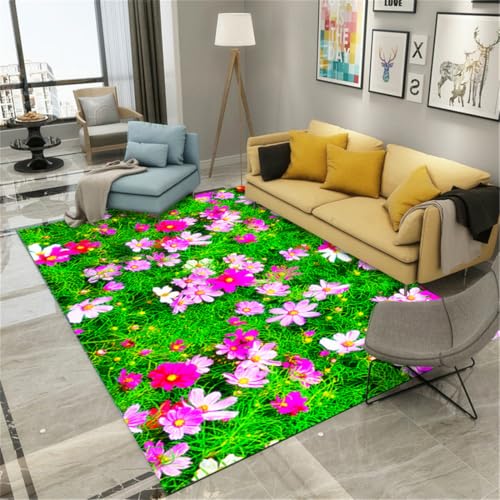 RUGMRZ Kinderzimmer Teppich Rund 160X200Cm Läufer Grün Dekoration Schlafzimmer Gewebt Teppiche Waschbarwohnzimmer Mädchen Warmes Blumenm RUGMRZ Kinderzimmer Teppich Rund 160X200Cm Läufer Grün Dekoration Schlafzimmer Gewebt Teppiche Waschbarwohnzimmer Mädchen Warmes Blumenm von RUGMRZ