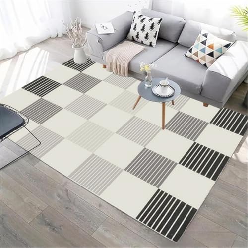 RUGMRZ Kinderzimmer Teppich Waschbar Geometrische Sofadekoration Für Das Wohnzimmer Kuschel Groß Grau Dekoration Wohnung Motiv 300X400CM von RUGMRZ