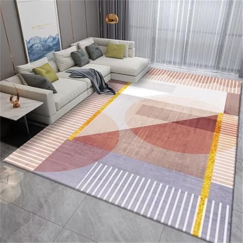 RUGMRZ Kleine Teppiche Lila-rosa geometrisches Design waschbar Teppich XXL 50x70cm von RUGMRZ