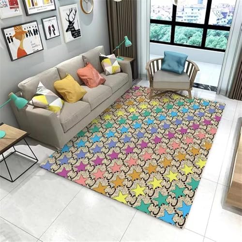 RUGMRZ Kleiner Teppich Bett 60x90CM Anti-rutsch Aesthetic Farbe Moderne Bedruckte Teppiche Designer Groß Für Wohnzimmer RUGMRZ Kleiner Teppich Bett 60x90CM Anti-rutsch Aesthetic Farbe Moderne Bedruckte Teppiche Designer Groß Für Wohnzimmer von RUGMRZ