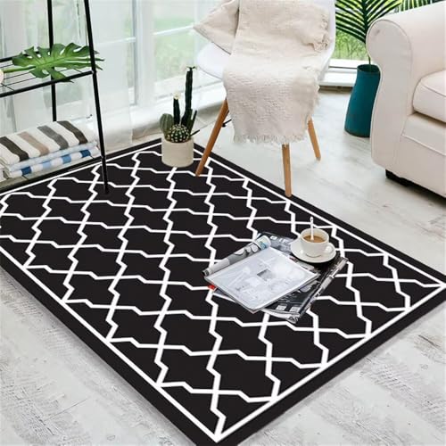 RUGMRZ Kleiner Teppich Kinderzimmer Teppiche 60x90CM Teppischsclafzimmer Teppich Designer schwarz Moderner gestreifter Teppich Kinderteppich Junge Teppich Kinder von RUGMRZ