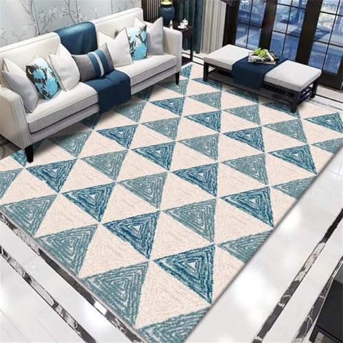 RUGMRZ Kleiner TeppichWaschbare Teppiche Teppich Kuschelig 50x80CM Designer BlauModerner geometrischer Balkon von RUGMRZ