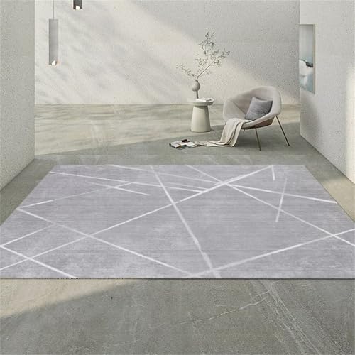 RUGMRZ Küche TeppichFeuchtigkeitsbeständig Schlafzimmers schmutzfangmatte 60x90CM Tatami Matte GrauModerner Streifen Teppich Anti Rutsch Kinderzimmer von RUGMRZ