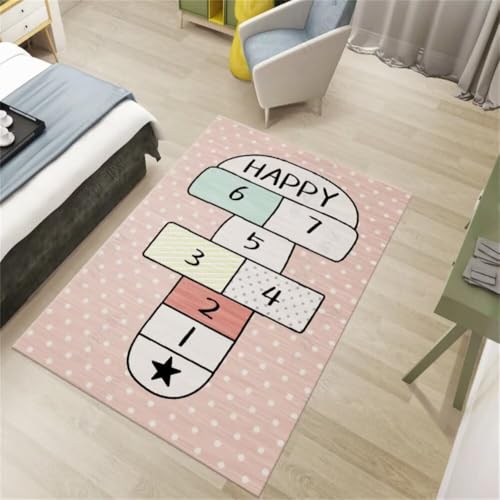 RUGMRZ Küche TeppichTepich In Wohnzimmer Teppich arbeitszimmer bürostuhl 60x90CM Schallisolierung Kinder Altes Rosa.Teppich für Mädchenzimmer schmutzfangmatte waschbar von RUGMRZ