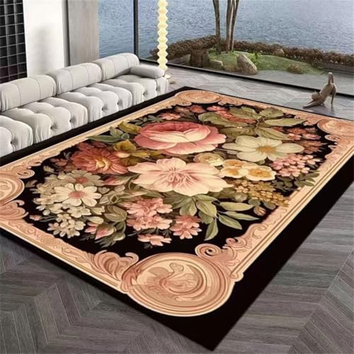 RUGMRZ Küchen Teppich 200X300Cm Kind 15 Rosa Licht Luxus Wohnzimmer Schlafzimmer Blumen Am Bett Haushalt Tür Kinder Teppiche von RUGMRZ