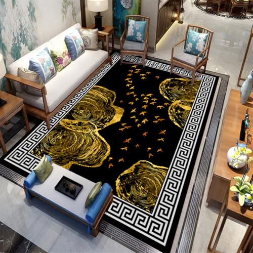 RUGMRZ Küchen Vorleger 300X400Cm Teppichen 17 Schreibtisch Teppich Deko Flur Traditionelles Wohnzimmer Arbeitszimmer Schlafzimmer Sofa Haushalt Schwarz von RUGMRZ