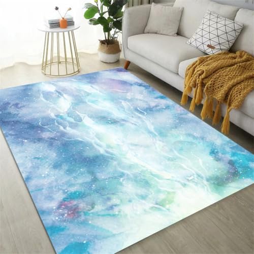RUGMRZ Küchenaccessoires 130X190Cm Teppich Küche Waschbar rutschfest Blau Kinder Teppiche Jungs Deko Flur Outdoor Rugabstrakte Kunst Dekoration Schmutzabweisend von RUGMRZ