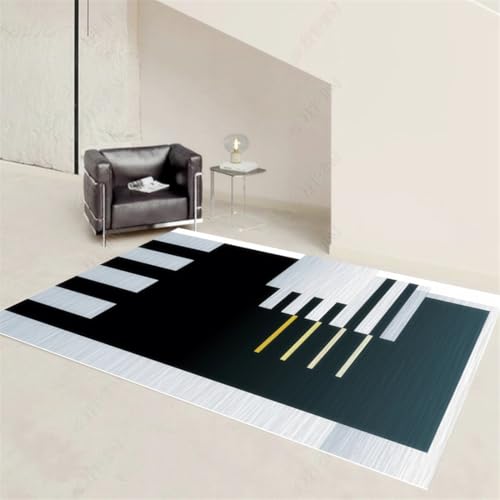 RUGMRZ Küchenteppich Läufer Waschbar 160X200Cm Bodenschutzmatte Teppich Schwarz Gamer Kinder Teppichedas Spleißen Geometrischer Formen Ist Sicher Und EIN von RUGMRZ