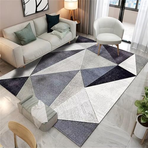 RUGMRZ Küchenteppich RutschfestFlur Teppich schmutzfangmatte waschbar 80x150CM Outdoor- GrauBlauer moderner geometrischer kuschelteppich von RUGMRZ