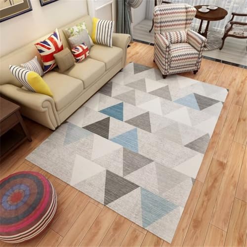 RUGMRZ Küchenteppich RutschfestKinderteppich Waschbar schmutzfangmatte 80x140CM waschbarer Teppich Wohnzimmer BlauGrauer moderner geometrischer Teppich. Kinder Mädchen RUGMRZ Küchenteppich RutschfestKinderteppich Waschbar schmutzfangmatte 80x140CM waschbarer Teppich Wohnzimmer BlauGrauer moderner geometrischer Teppich. Kinder Mädchen von RUGMRZ