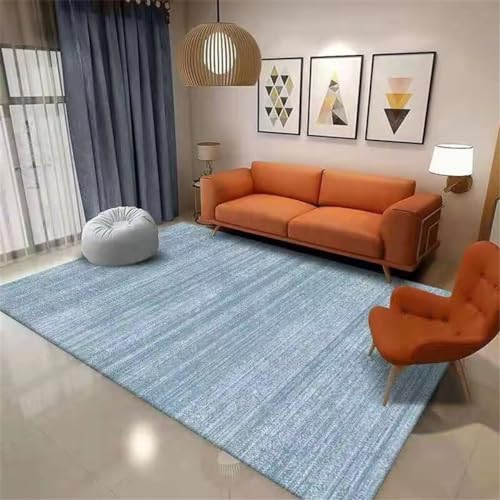 RUGMRZ Küchenteppiche Teppich Esstisch Blauer minimalistischer Design-Schlafzimmerteppich Sofateppich waschbar Terassen Teppich 100X200CM von RUGMRZ