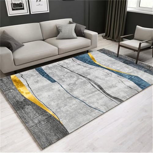 RUGMRZ Kurzfloorteppiche Modernes grau-blaues Design Sofakissen waschbar Küchenteppich 160x230cm RUGMRZ Kurzfloorteppiche Modernes grau-blaues Design Sofakissen waschbar Küchenteppich 160x230cm von RUGMRZ