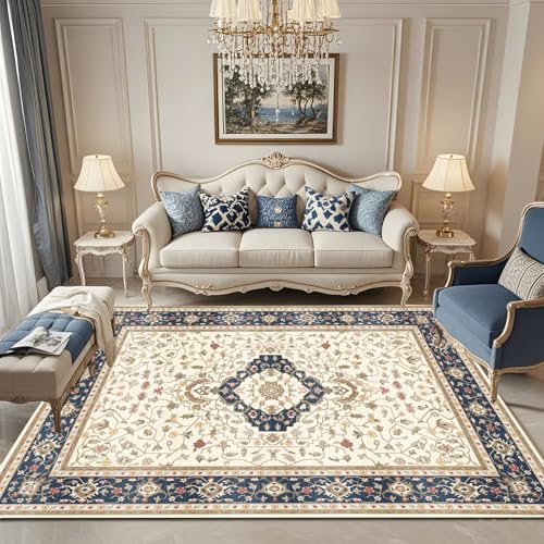 RUGMRZ Kurzflor Großer Teppich Wohnzimmer Beige 200x250cm,Klassische Blumen Waschbar In Waschmaschine für Kinderzimmer,Terassenaussen,Büro RUGMRZ Kurzflor Großer Teppich Wohnzimmer Beige 200x250cm,Klassische Blumen Waschbar In Waschmaschine für Kinderzimmer,Terassenaussen,Büro von RUGMRZ