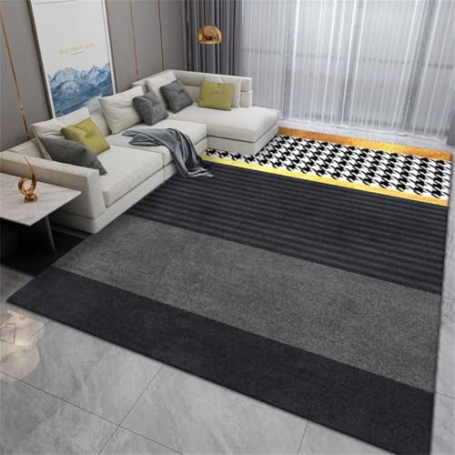 RUGMRZ Kurzflor Teppich 180X280Cm Möbelgleiter 9 Schwarz Leichtes Luxus Wohnzimmer Einfaches Schlafzimmer Babyzimmer Deko Antirutsch Pads von RUGMRZ