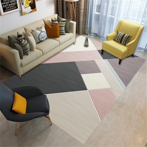 RUGMRZ Kurzflor Teppich Rug Carpet 170x240CM Outdoorteppich Auslegware Teppichboden Altes Rosa. Grauer waschbarer elegant Bettvorleger Schlafzimmer Wohnzimmer Teppichs von RUGMRZ