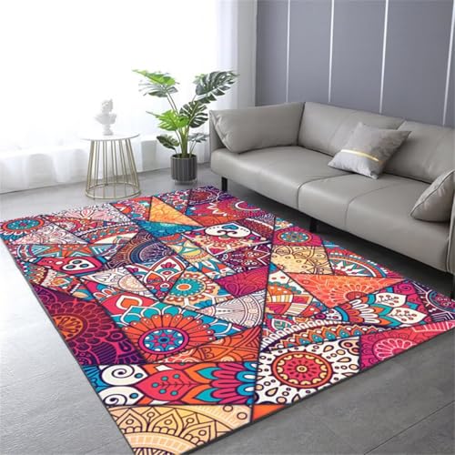 RUGMRZ Kurzflor TeppichTatami Matte Wohnzimmers Teppichs 170x230CM schlafzimmerteppich rotBlauer Retro-Blumen-Teppich. Teppich bettvorleger RUGMRZ Kurzflor TeppichTatami Matte Wohnzimmers Teppichs 170x230CM schlafzimmerteppich rotBlauer Retro-Blumen-Teppich. Teppich bettvorleger von RUGMRZ