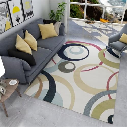 RUGMRZ Kurzflor TeppichWashable Area Rugs Schlafzimmer Teppich 180x230CM Zimmer Teppichen BeigeBunter Blauer moderner geometrischer Teppich. Kinder RUGMRZ Kurzflor TeppichWashable Area Rugs Schlafzimmer Teppich 180x230CM Zimmer Teppichen BeigeBunter Blauer moderner geometrischer Teppich. Kinder von RUGMRZ