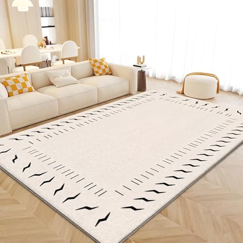 RUGMRZ Kurzflor Waschbarer Teppich 160x200cm,Beige,Moderne Einfachheit für Kinderzimmere Mädchen,Neben Couch,Unter Schreibtischstuhl RUGMRZ Kurzflor Waschbarer Teppich 160x200cm,Beige,Moderne Einfachheit für Kinderzimmere Mädchen,Neben Couch,Unter Schreibtischstuhl von RUGMRZ