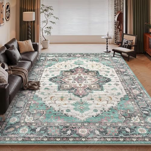 RUGMRZ Kuschel Teppich Wohnzimmer Vintage 180x250cm,Blau Teppich Groß,Geometrische Blumen für Wohn,Balkon,Gegend RUGMRZ Kuschel Teppich Wohnzimmer Vintage 180x250cm,Blau Teppich Groß,Geometrische Blumen für Wohn,Balkon,Gegend von RUGMRZ