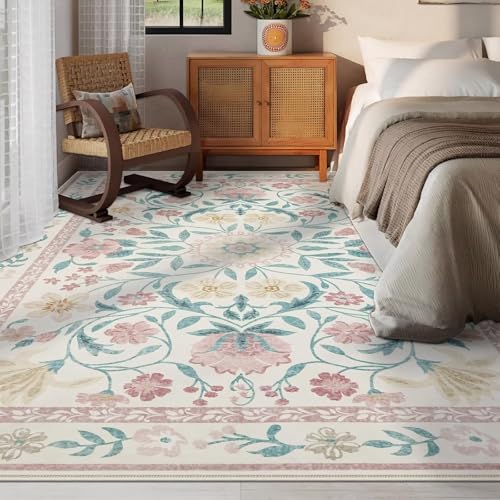 RUGMRZ Kuschelig Weich Bettvorleger Schlafzimmer rutschfest 160x200cm,Beige,Blumenmuster für Mädchenzimmer,Unter Schreibtischstuhl,Couchtisch RUGMRZ Kuschelig Weich Bettvorleger Schlafzimmer rutschfest 160x200cm,Beige,Blumenmuster für Mädchenzimmer,Unter Schreibtischstuhl,Couchtisch von RUGMRZ