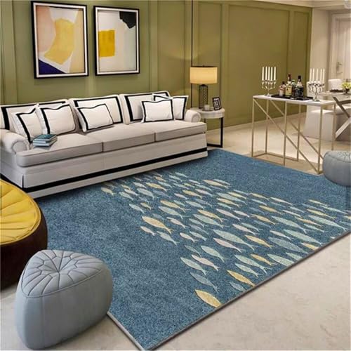 RUGMRZ Kuschelige Teppiche Blaue Unterwassermusterdekoration ist langlebig Teppich Waschbar In Waschmaschine 70x200cm RUGMRZ Kuschelige Teppiche Blaue Unterwassermusterdekoration ist langlebig Teppich Waschbar In Waschmaschine 70x200cm von RUGMRZ